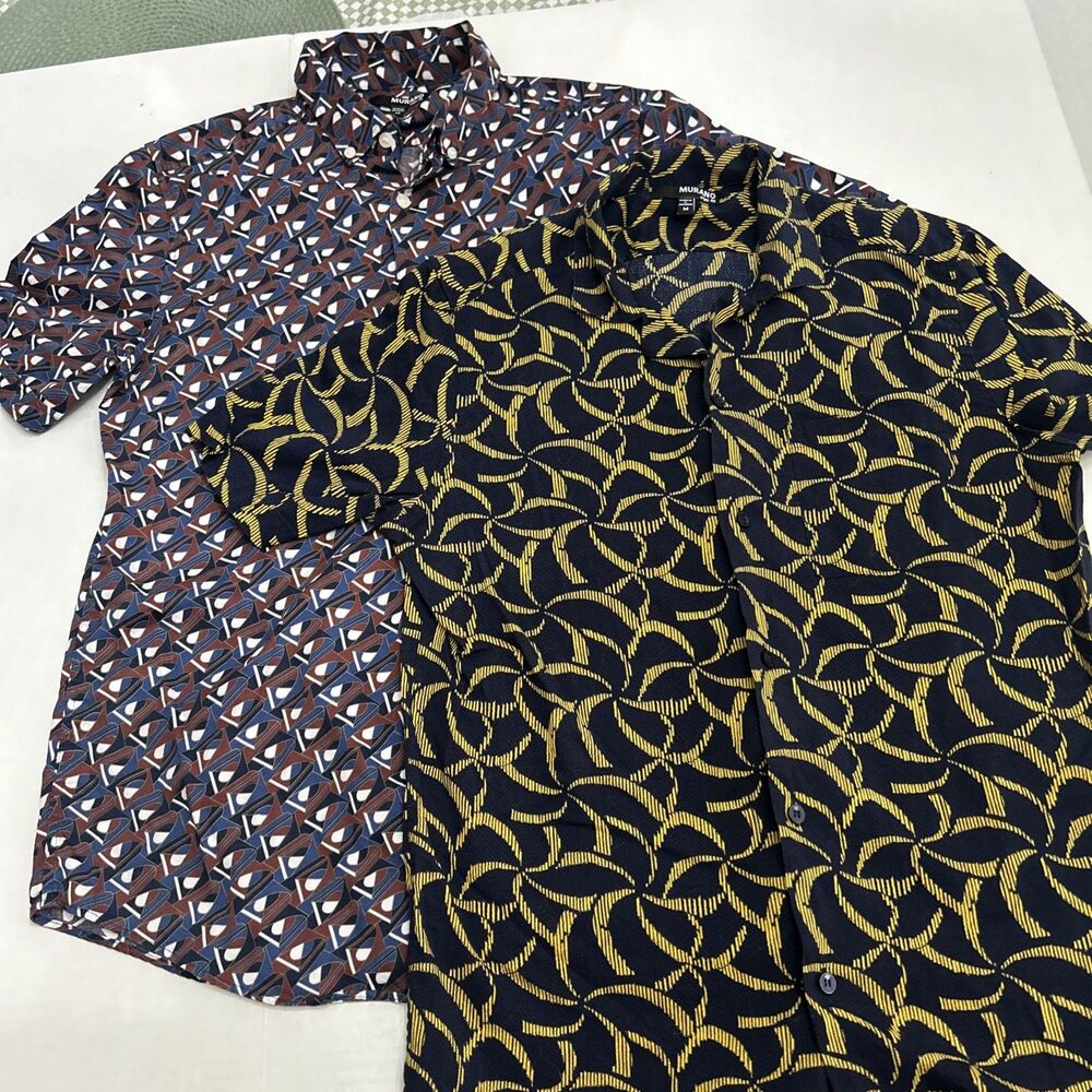 Murano Slim Fit Short Sleeve Shirts Size M Lot Of 2